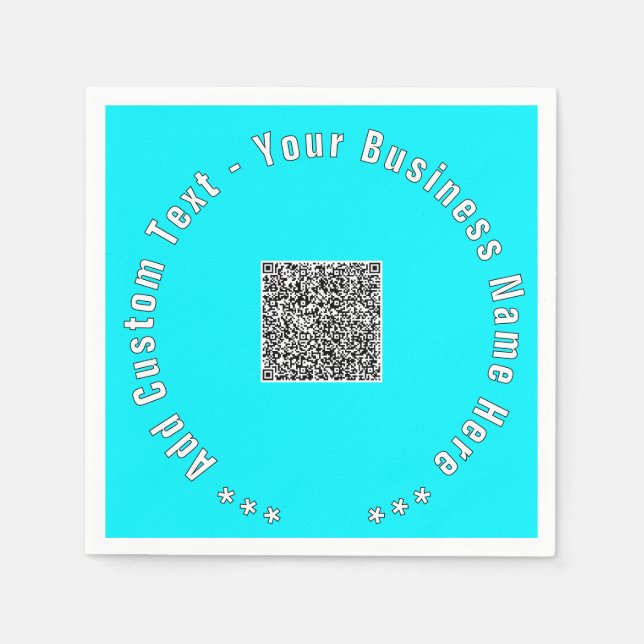 Ihr QR-Code Benutzerdefinierter Text und Farben Na Serviette (Vorderseite)
