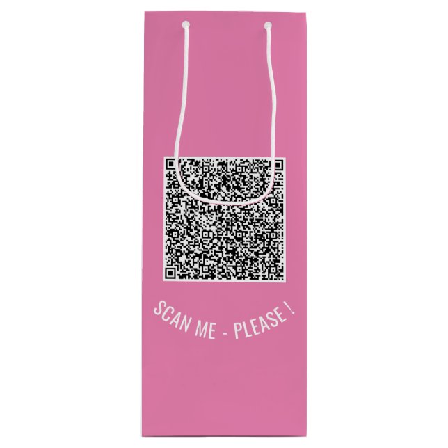 Ihr QR-Code, benutzerdefinierter Text und Farbwein Geschenktüte Für Weinflaschen (Vorderseite)