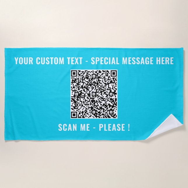 Ihr QR Code Benutzerdefiniertes Text Beach Handtuc Strandtuch (Vorderseite)