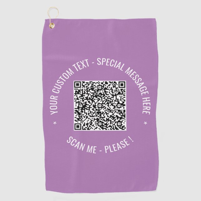 Ihr QR-Code Benutzerdefiniertes Text-Golf-Handtuch Golfhandtuch (Vorderseite)