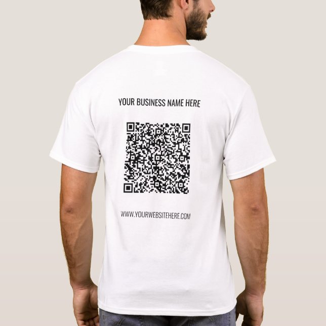 Ihr QR Code Firmenname Website T - Shirt (Rückseite)