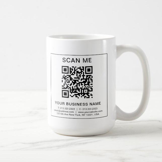 Ihr QR-Code für Unternehmen - Einfache Scanwerbung Kaffeetasse (Rechts)