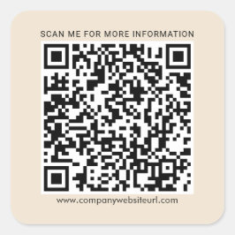 Ihr QR-Code für Unternehmen und die Website des Un Quadratischer Aufkleber