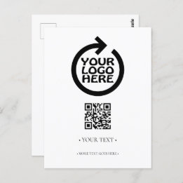 Ihr QR-Code für Unternehmen und Ihr Logo Postkarte