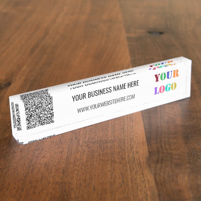 Ihr QR-Code-Geschäftslogo mit benutzerdefiniertem  Namensplakette (Seite)