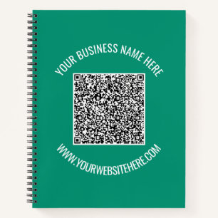 Ihr QR-Code-Geschäftsnotizbuch Beispiel mit Marke Notizbuch