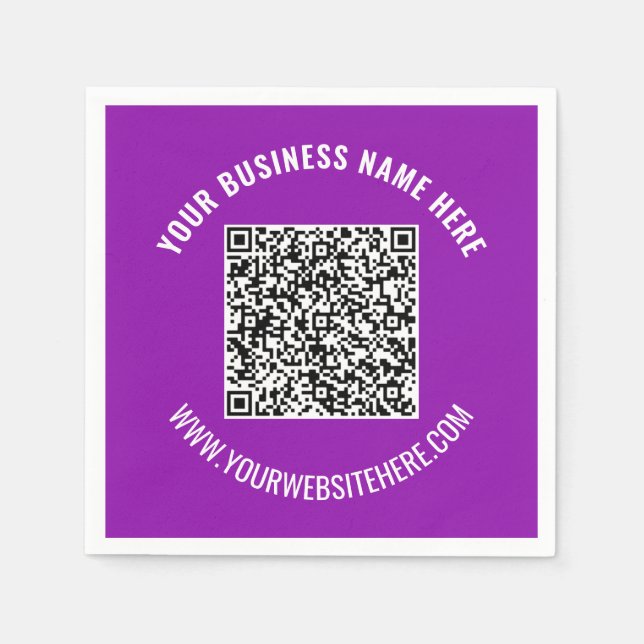 Ihr QR Code Info Benutzerdefinierter Text und Farb Serviette (Vorderseite)