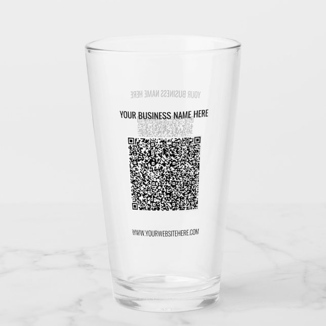 Ihr QR-Code Info Text Business Promotion Glass Glas (Vorderseite)