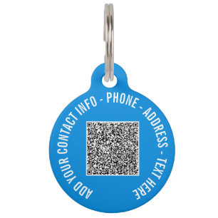 Ihr QR-Code-Info-Text Pet-ID-Anhänger Farben wähle Haustiermarke