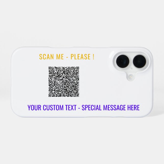 Ihr QR-Code-iPhone-Hülle Beispiel Individueller Te iPhone 16 Hülle (Rückseite (Horizontal))