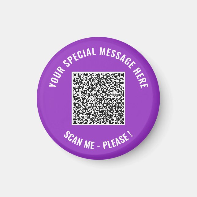 Ihr QR-Code-Magnetvorlage mit individuellem Text u Magnet (Vorne)
