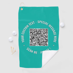 Ihr QR-Code mit individuellem Text und farbigem Go Golfhandtuch