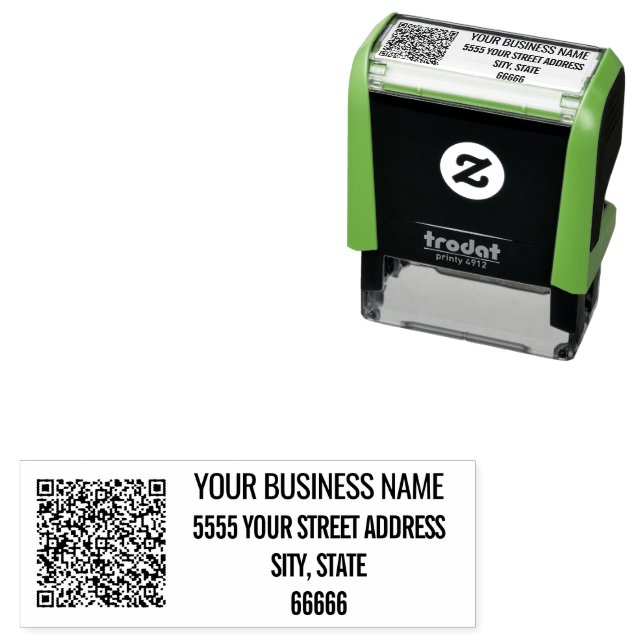 Ihr QR-Code Name Rücksendeadresse Stempel Beispiel (Beispiel)