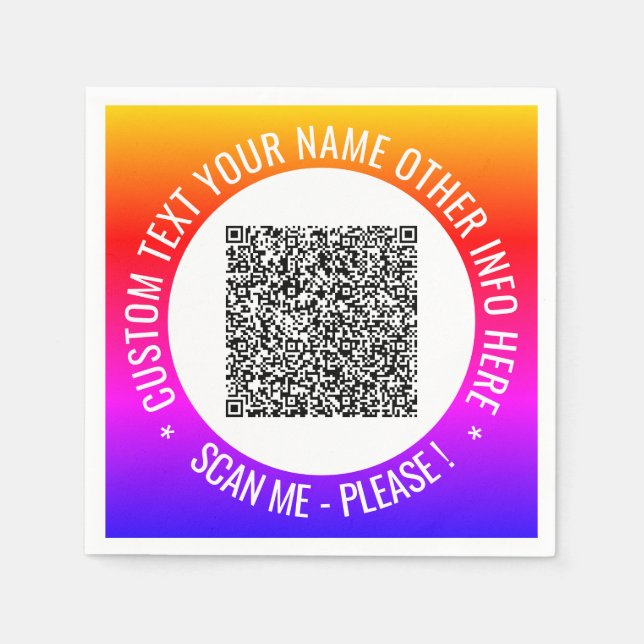 Ihr QR-Code Napkins-Beispiel mit benutzerdefiniert Serviette (Vorderseite)