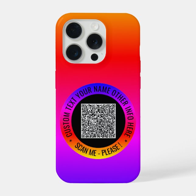 Ihr QR-Code-Scan-Custom-Text-iPhone-Case-Geschenk iPhone Hülle (Rückseite)