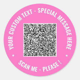 Ihr QR-Code Scan Info Benutzerdefinierte Textfarbe Runder Aufkleber