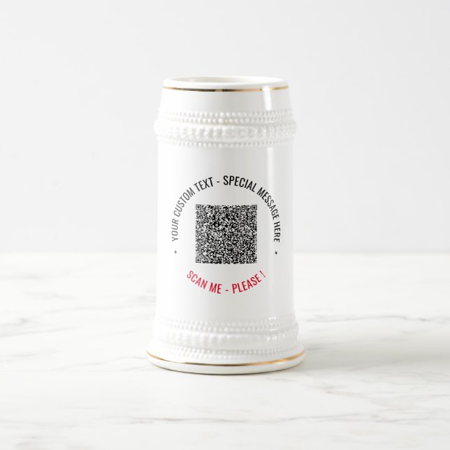 Ihr QR Code Scan Info Benutzerdefinierter Text Bee Bierglas (Mittel)