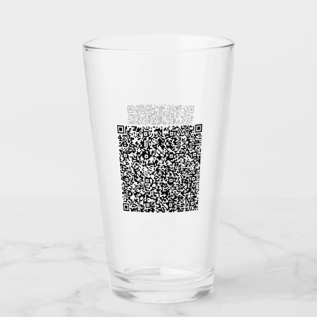 Ihr QR Code Scan Info Personalisiertes Glassgesche Glas (Vorderseite)