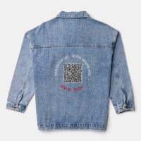 Ihr QR Code Scan Info Text Funny Denim Jacket