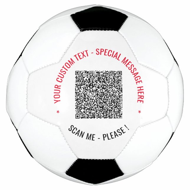 Ihr QR Code Scan Info Text und Farben Fußball Ball (Vorderseite)