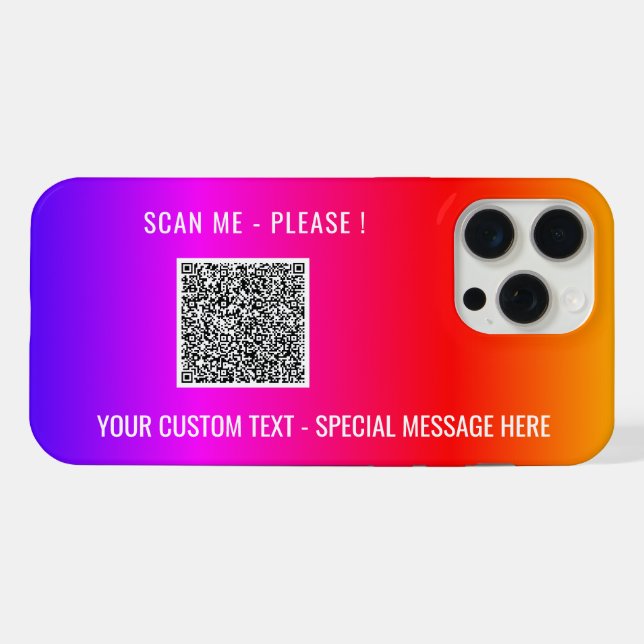 Ihr QR-Code-Scan-Info- und benutzerdefinierter Tex iPhone Hülle (Rückseite (Horizontal))