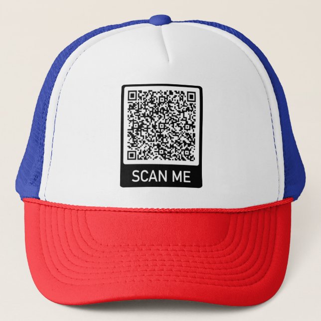 Ihr QR Code Scan Me Info Moderne Trucker Hat Gesch Truckerkappe (Vorderseite)