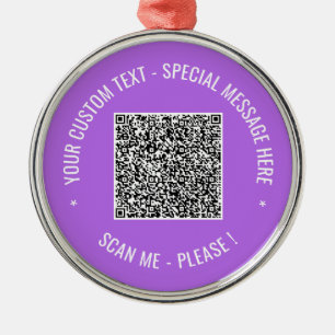 Ihr QR-Code-Scan und benutzerdefinierter Text pers Ornament Aus Metall
