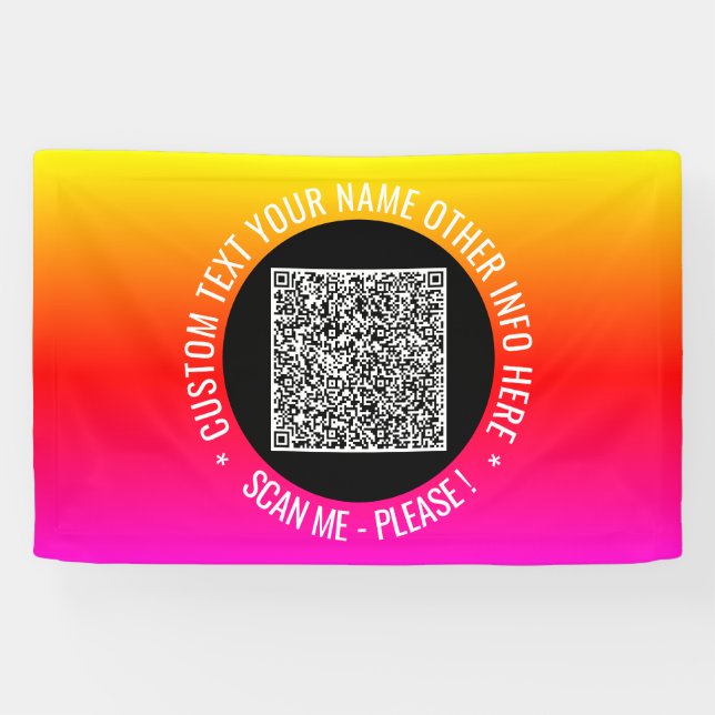 Ihr QR-Code-Scan und benutzerdefiniertes Textbanne Banner (Horizontal)