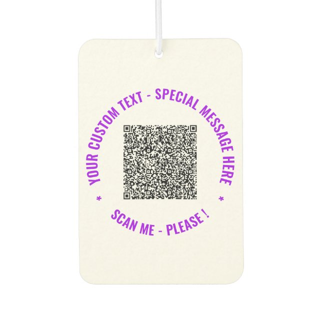 Ihr QR-Code scannen und Ihr benutzerdefinierter Te Autolufterfrischer (Vorderseite)
