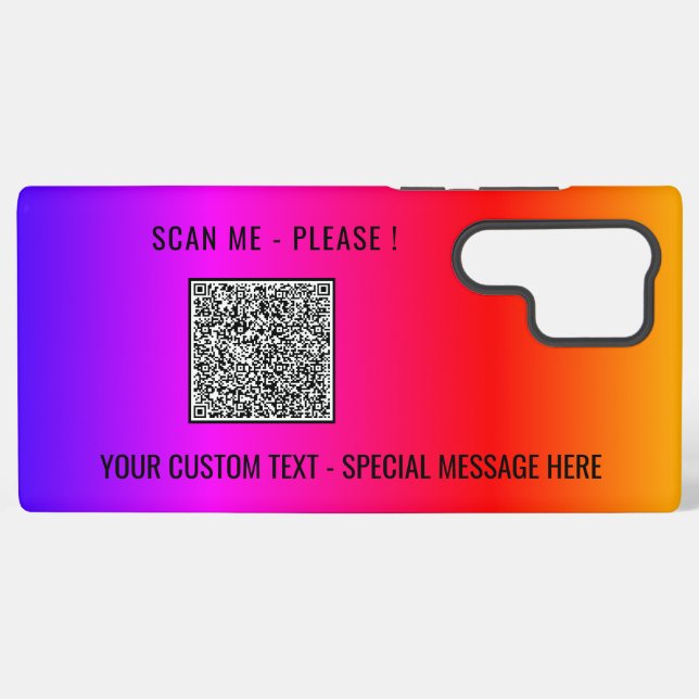 Ihr QR-Code scannt benutzerdefinierten Text Samsun Samsung Galaxy Hülle (Rückseite (Horizontal))