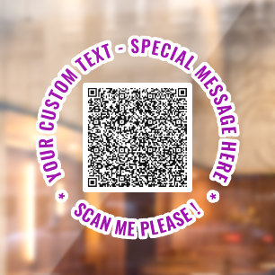 Ihr QR-Code-Text und Farben Fensterfolie Vorlage Fensteraufkleber