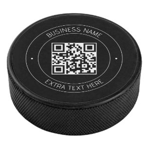 Ihr QR-Code und bearbeiteter Text Schwarz/Weiß Eishockey Puck