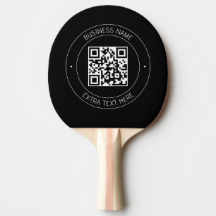 Ihr QR-Code und bearbeiteter Text   Schwarz/Weiß Tischtennis Schläger