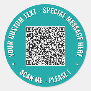 Ihr QR-Code und benutzerdefinierte Text-Sticker Be Runder Aufkleber