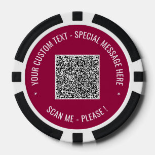 Ihr QR-Code und benutzerdefinierter Text - branded Pokerchips