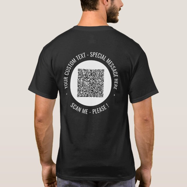 Ihr QR-Code und Ihr benutzerdefinierter T - Shirt  (Rückseite)