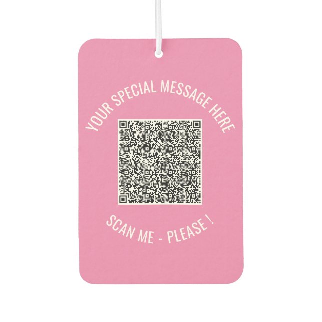 Ihr QR-Code und Ihr benutzerdefinierter Text-Air-F Autolufterfrischer (Vorderseite)
