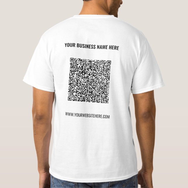 Ihr QR-Code und Ihr benutzerdefinierter Text-Busin T-Shirt (Rückseite)