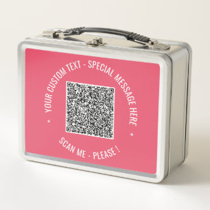 Ihr QR-Code und Ihr benutzerdefinierter Text-Metal Metall Brotdose