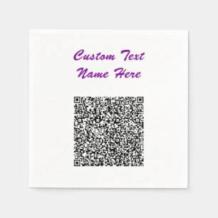 Ihr QR-Code und Ihr benutzerdefinierter Text Napki Serviette