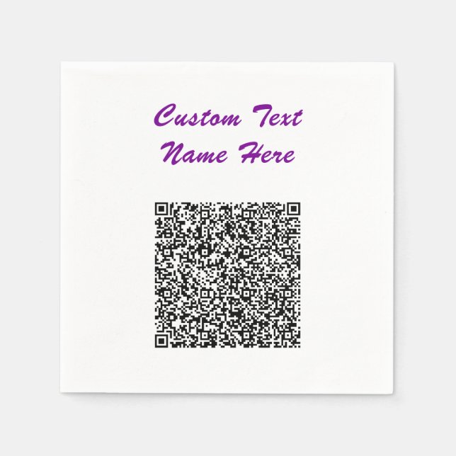 Ihr QR-Code und Ihr benutzerdefinierter Text Napki Serviette (Vorderseite)