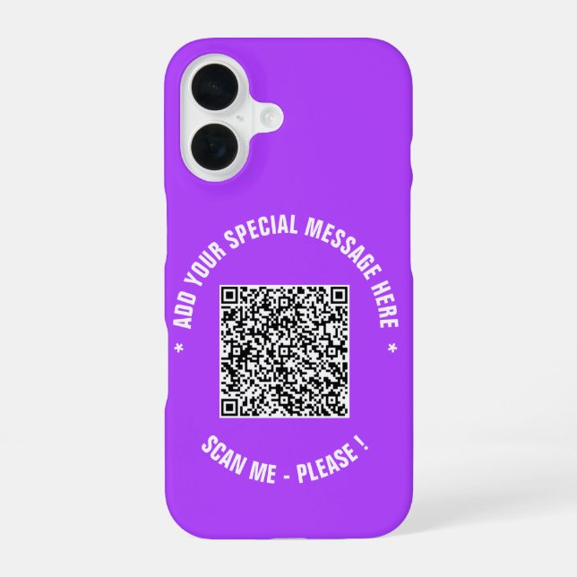 Ihr QR-Code und Ihr benutzerdefinierter Text Samsu iPhone 16 Hülle (Rückseite)