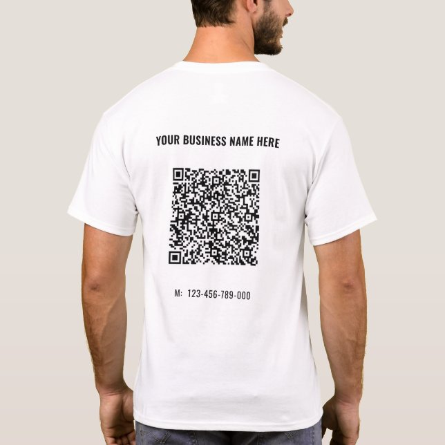 Ihr QR-Code und Ihr benutzerdefiniertes Text-Shirt T-Shirt (Rückseite)