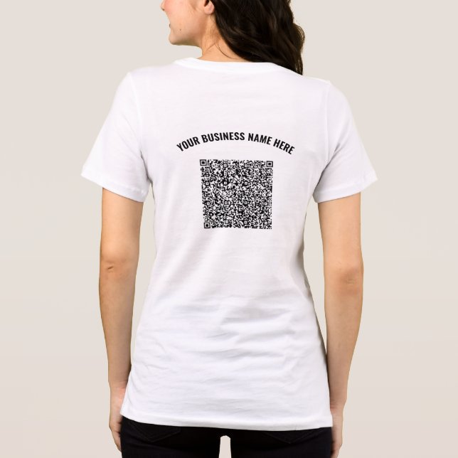 Ihr QR-Code und Ihr maßgeschneidertes Textwerbeges Tri-Blend Shirt (Rückseite)