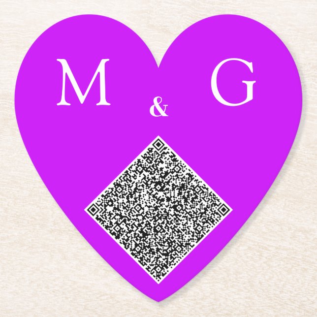 Ihr QR-Code und Ihre Briefe zum Hochzeitspapier-Un Untersetzer (Vorderseite)