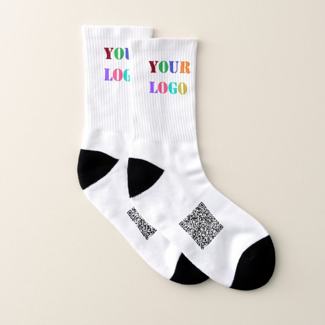 Ihr QR-Code und Ihre Logo-Werbeplakette Socken (Paar)