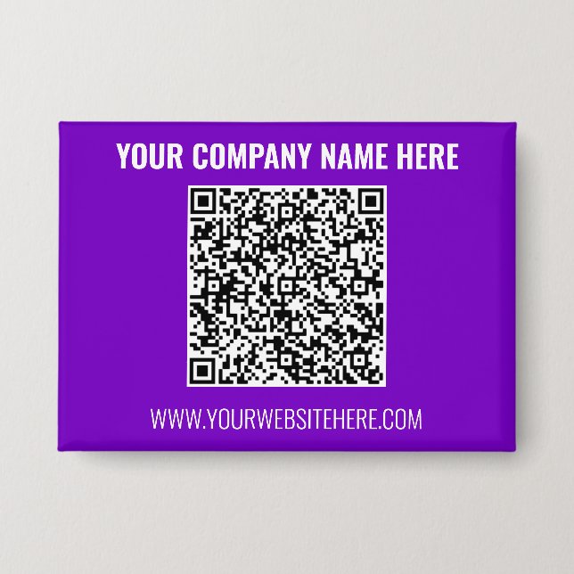 Ihr QR-Code und Text Geschäft Promotions-Button Button (Vorderseite)