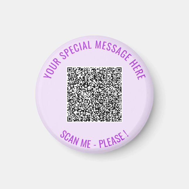 Ihr QR-Code und Text personalisierter Magnet Vorla (Vorne)