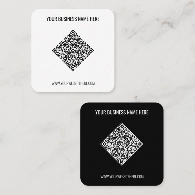 Ihr QR-Code Werbe Visitenkarten Beispiel Quadratische Visitenkarte (Vorne/Hinten)