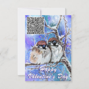 Ihr QR-Code wünscht eine "Vogel Valentine Day Card Karte